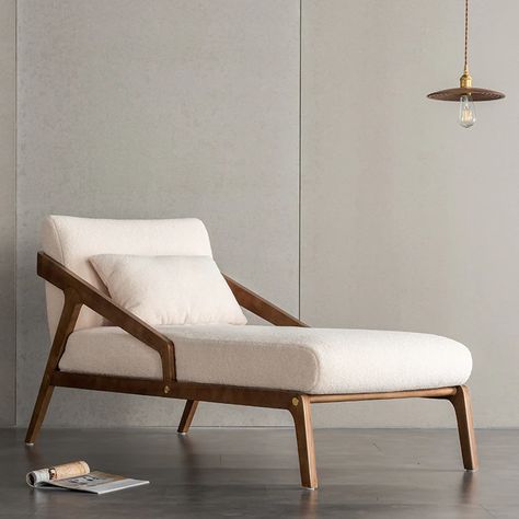 Beige Lounge Chair, Modern Chaise Lounge, Wood Lounge Chair, Upholstered Chaise, Modern Lounge Chairs, Modern Chairs, Sofa Design, Chair Design, Sofa Bed