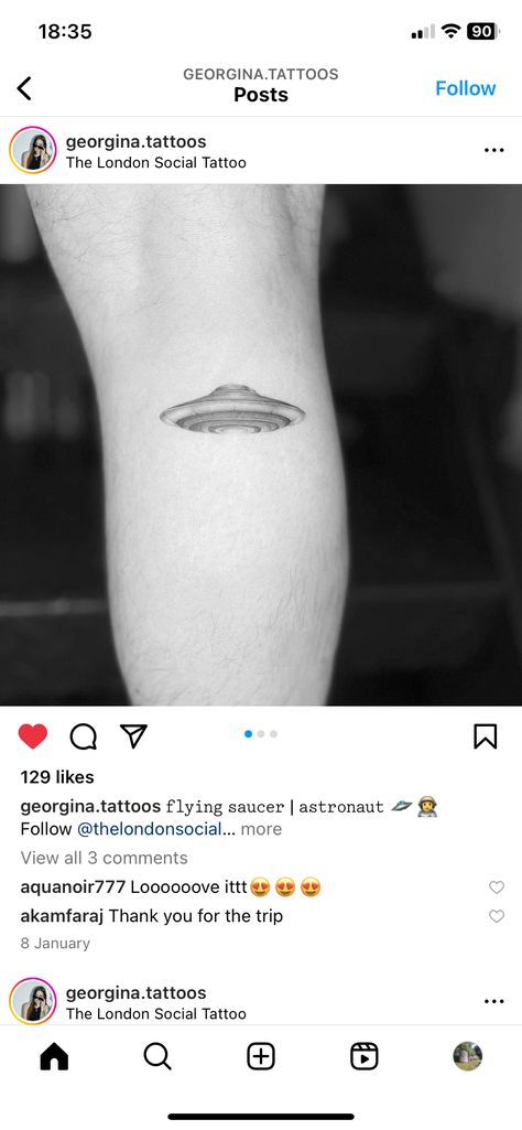 Flying Saucer Tattoo, Spaceship Tattoo, Flying Saucer, Spaceship, Tattoo Ideas, Tattoos, Quick Saves