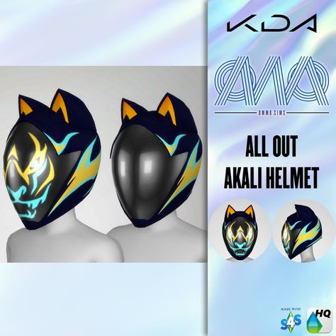 K/DA - ALL OUT Akali Helmet | THE SIMS 4 Mods The Sims 4 Patreon, Valkyrie Helmet, Mods The Sims 4, Cyberpunk Tattoo, Sims 4 Patreon, Sims 4 Anime, Cyberpunk Clothes, Sims 4 Body Mods, Tumblr Sims 4