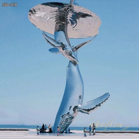 Stainless Steel Large Beach Light Whale Sculpture - YouFine Whale Sculpture, Eagle Statue, Castle Decor, Beach Lighting, Marble Carving, Mermaid Statues, Deer Statues, Bear Statue, Jesus Statue