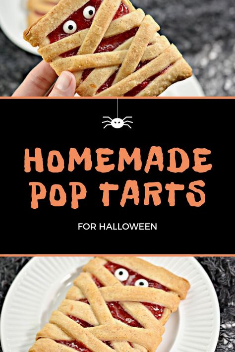 These Homemade Pop Tarts for Halloween are plenty spooky, plenty festive, and plenty perfect for Halloween. Delight your classmates, party guests, and kids! Homemade Pop Tarts, Poptart Recipe, Fruit Pie Filling, Holiday Snack, Fruit Pastries, Pie Crust Dough, Quick Easy Recipes, Pumpkin Apple, Homemade Halloween