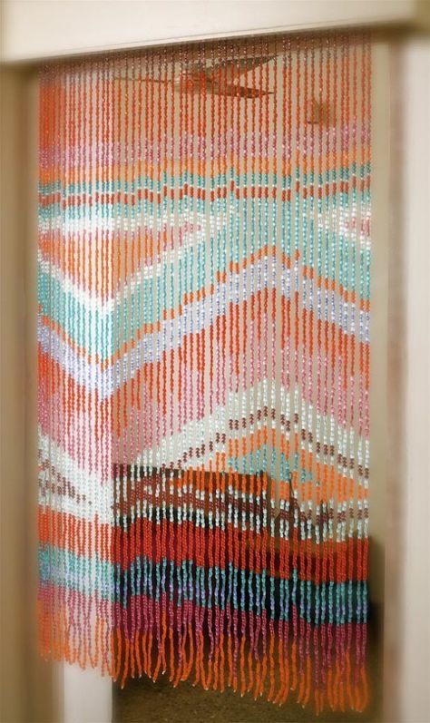 Partition Curtain Ideas, Beads Home Decor, Bead Curtain Room Divider, Beads Curtain Ideas Room Dividers, Crystal Bead Door Curtain, Pink Bead Curtain, 70s Beaded Curtain, Door Curtains Diy, Boho Glam Home