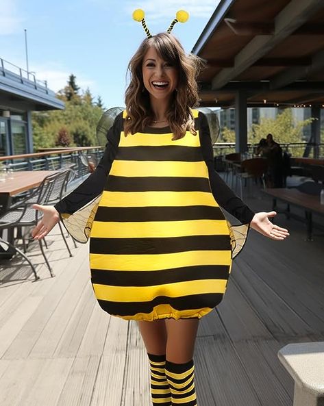 Bumble Bee Costume for Women: Funny Animal Halloween Adult Costumes Size: One Size Machine Wash Bee costume set that includes the outfit itself and a headband. Diy Bee Costume Women, Bumble Bee Costume Women, Bee Costume Women's, Bee Cosplay, Bumblebee Costume, Funny Adult Costumes, Bumble Bee Costume, Womens Cosplay, Bee Costume