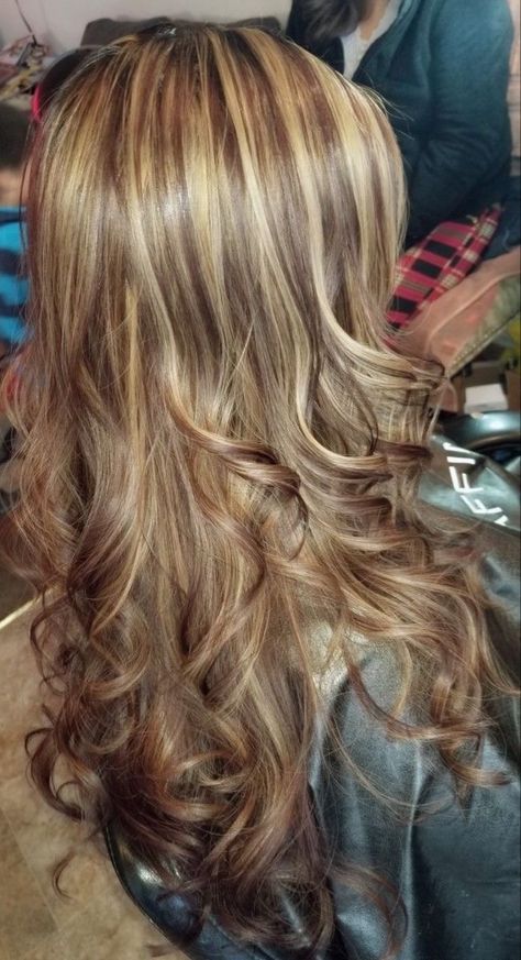 Chocolate Brown Hair With Caramel Highlights Honey, 00s Highlights, Homey Brown Hair With Blonde Highlights, Blondish Hair Color, Natural Chunky Highlights, 2000s Hair Highlights, Mexican Hair Color, Hair Dye Ideas Medium Length, Y2k Blonde Highlights