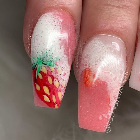 Rachael Wilders on Instagram: “🍓 strawberry milkshake 🍓  @glitterstella_ fetched me a super cute milkshake design and I really loved doing these... but NOBODY is to ask…” Strawberry Milkshake Nails, Milkshake Nails, Milkshake Design, Cute Milkshake, Vanilla Milkshake, Strawberry Milkshake, Keto Desserts, Keto Dessert, Super Cute