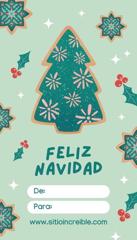 Etiqueta Vertical Feliz Navidad Ilustrado Aguamarina - Templates by Canva Tag Templates, Holiday Giveaways, Tag Design, Personalized Tags, Design Details, Wedding Gifts, Frozen, Create Your Own, Canvas