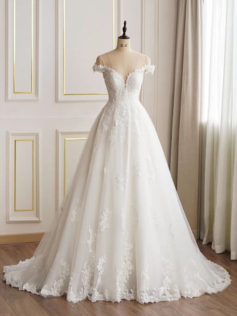 Bal Gown Wedding Dress, Ethereal Wedding Dress Ball Gown, Wedding Dresses Philippines, White Ballgown Wedding Dresses, Romantic Winter Wedding Dress, A Line Ballgown Wedding Dress, Simple Princess Wedding Dresses, Wedding Dresses Without Train, Classic Ball Gown Wedding Dress