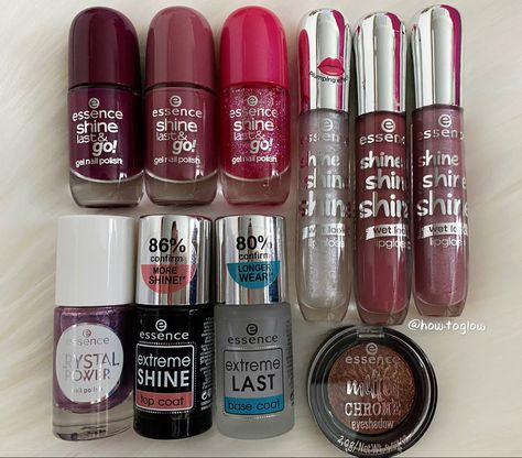 Essence Aesthetic, Essence Makeup Collection, Essence Products, Essence Lip Products, Essence Lip Gloss Swatch, Essence Makeup Lipgloss, Essence Lip Gloss Juicy, Essence Nail Polish, Essence Makeup