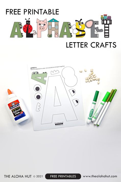 Sen Classroom, Letter A Craft, Preschool Letter Crafts, Prek Crafts, Alphabet Crafts Preschool, Abc Crafts, Counting Practice, Alphabet Letter Crafts, Toddler Teacher