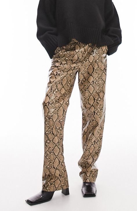 Snake Pants Outfit, Snake Skin Pants, Snakeskin Pants, Snake Pants, Winter Inspo, Native American Fashion, Clothing Websites, Snakeskin Print, Faux Leather Pants