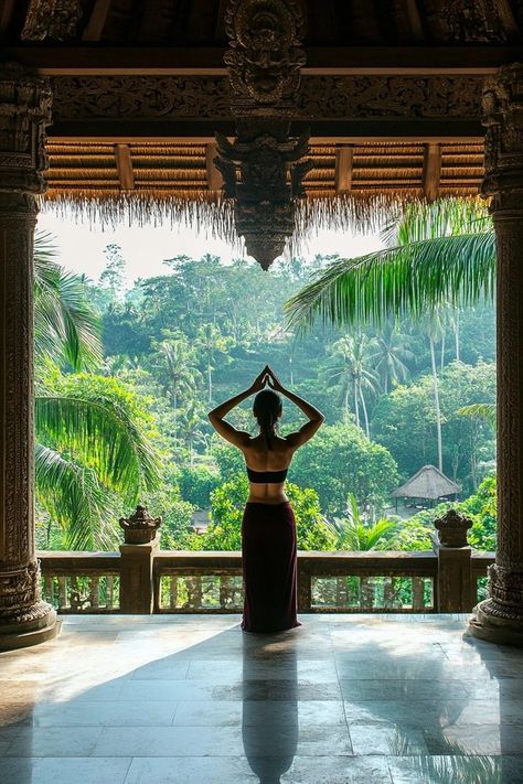 "🧘‍♀️🌴 Escape to a yoga retreat in Bali! Find peace, relaxation, and rejuvenation in a tropical paradise. 🌺🌿 #YogaRetreat #BaliWellness #TropicalEscape" Bali Yoga Retreat, Bali Retreat, Bali Yoga, Meditation Retreat, Yoga Photos, Tropical Escape, Find Peace, Yoga Retreat, Tropical Paradise