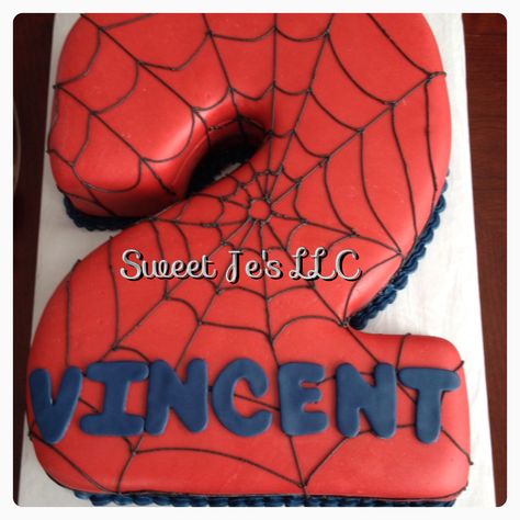 Spider-Man boy birthday cake number 2 Number 2 Spiderman Cake, Number 2 Cake, Bd Cake, Cake Number, Boy Cakes, 2 Cake, Graduation Cake Toppers, Baby Boy Cakes, Spiderman Cake