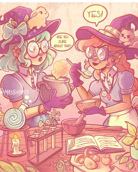 witches brew 👯‍♀️ Witch Student, Strawberry Witch, Witch Brewing, Witches Woods, My Oc, The Witch, Doodle Drawings, Cartoon Art Styles, Artist Art