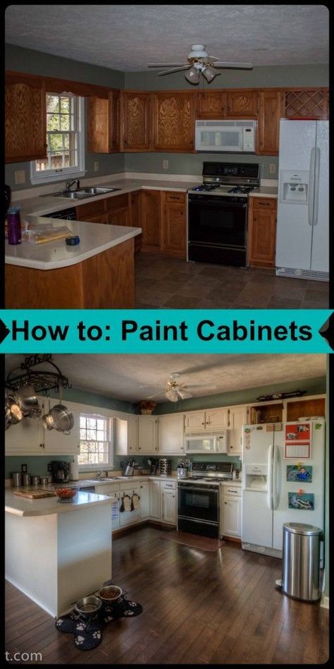 How to: Paint Cabinets- Love, Pasta and a Tool Belt | remodel | home | kitchen | cabinets | how to | DIY | paint | Mobile Home Kitchen Cabinets, Paint Cabinets, Mobile Home Kitchen, Home Remodeling Diy, Remodeling Mobile Homes, Tool Belt, Diy Remodel, Kitchen Redo, Diy Paint