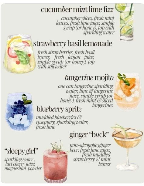 Tonic Water Drinks Cocktails, Drinks With Tonic Water, Tonic Water Drinks, Beverage Aesthetic, Strawberry Basil Lemonade, Girly Drinks, Easy Mocktail Recipes, Tangerine Juice, Fun Drink Recipe