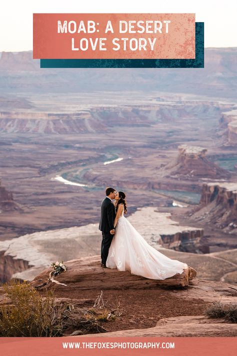 Moab Elopement: A Desert Love Story | The Foxes Photography | Stunning landscapes, sprawling canyons and towering orange rocks make the most epic environment for a Moab elopement. Read more for wedding inspiration: https://thefoxesphotography.com/elopement-photographer/moab-elopement-a-desert-love-story/ Moab Wedding Photography, Desert Wedding Dress, Zion National Park Wedding, Moab Wedding, Desert Love, Elopement Bouquet, Portable Record Player, Elopement Pictures, Utah Wedding Dress