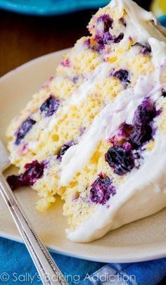 Lemon Blueberry Layer Cake, Blueberry Layer Cake, Lemon Blueberry Cake, Blueberry Lemon Cake, Cake With Cream Cheese Frosting, Brownie Desserts, Oreo Dessert, Blueberry Recipes, Blueberry Cake