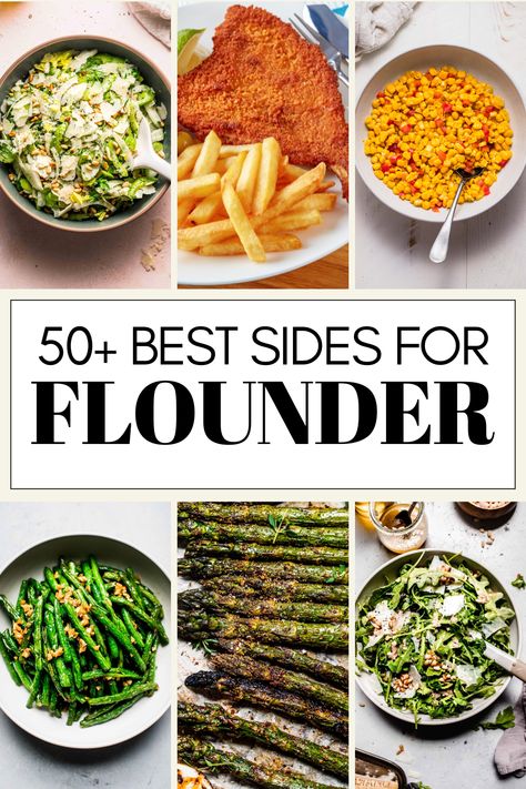 Wondering what the best side dishes for flounder are? I've got you covered with this handy guide of tasty sides for seafood. From salads, to veggies, starches and more! Fish Side Dishes Ideas, Sides For Seafood, Chardonnay Food Pairing, Garlic Rice Recipes, Side Dishes For Fish, Seared Fish, Rose Recipes, Side Dish Recipes Easy, Lemon Pasta