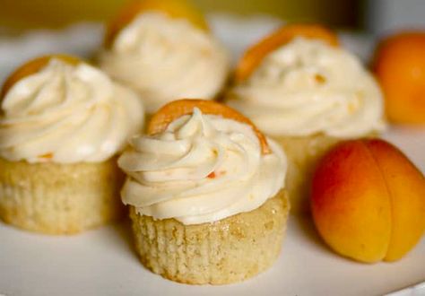 Brown Butter Apricot Cupcakes Apricot Frosting, Apricot Filling, Tin Ideas, Cupcake Inspiration, Decorative Nails, Cupcake Shop, Butter Cupcakes, Baking Goods, Cupcake Wars