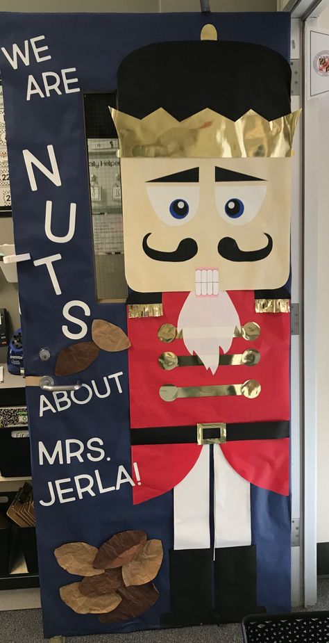 Nutcracker door decorations The Nutcracker Door Decorations For School, Christmas Door Decorating Contest Nutcracker, Nutcracker Door Decorations Classroom, Nut Cracker Door Decoration, Nutcracker School Decorations, Nutcracker Door Decor, Nutcracker Hallway Decorations, Christmas Theme Door Decorating Contest, Nutcracker Christmas Door Decorations