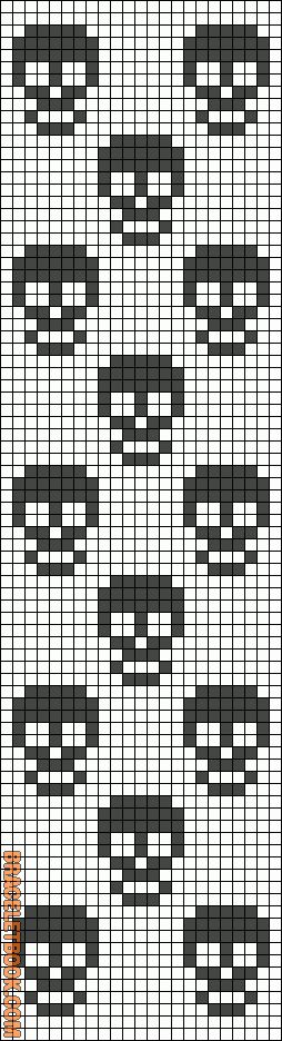 Rotated Alpha Pattern #11413 added by christalxo Kat Haken, Crochet Skull, Halloween Cross Stitches, Cross Stitch Bookmarks, Pola Sulam, Loom Bands, Pixel Pattern, Pixel Art Pattern, Crochet Tapestry