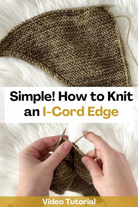 Learn how to knit an I-cord edge by watching this video tutorial. The creator of this video will show you step by step how to work an I-cord edge on both sides of an asymmetrical shawl. Thanks to this tutorial you will be able to make your knitting a more orderly appearance. You will only have to follow their instructions and you will see that the result is incredible! Knitting is an incredible way to pass the time and what better way to learn new techniques than to make your knitting... I Cord Edging How To Knit, Knit I Cord Tutorial, Knitting I Cord Edge, Knit Icord Edge, I Cord Edge Knitting, Icord Knitting Edge, I Cord Knitting, Asymmetrical Shawl, Knitting Basics