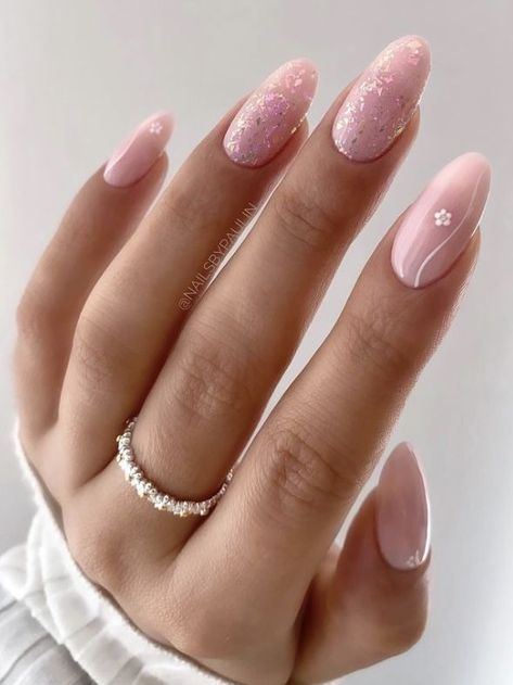 Pink Sparkly Nails, Pink Nail Ideas, Pink French Nails, Cute Pink Nails, Pink Glitter Nails, Light Pink Nails, Romantic Nails, Pink Manicure, Nagel Tips