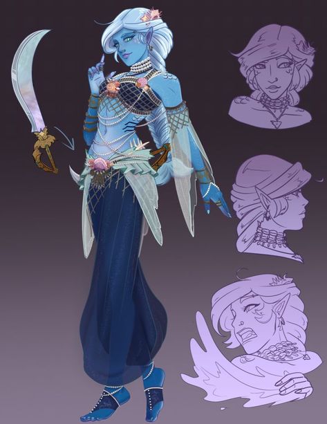 Sea Elf, Dnd Character Ideas, Oc Character, Own Character, Chinese Art Girl, Fantasy Races, Dungeons And Dragons Characters, Dnd Art, Dungeons And Dragons Homebrew