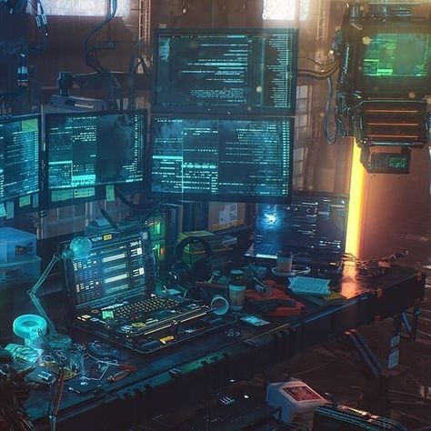 Hacker Aesthetic Girl, Cyberpunk Setup, Programmer Girl Aesthetic, Hacker Room, Programmer Girl, Tokyo Neon, Fashion Cyberpunk, Cyberpunk Room, Neon Cyberpunk