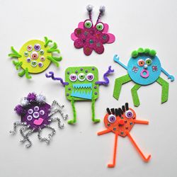 Alien Crafts, Monster Craft, Monster Crafts, Pipe Cleaner Crafts, Family Crafts, Kids Diy, Camping Crafts, Childrens Crafts