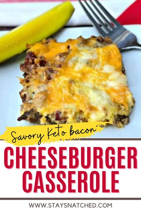 The simple keto bacon cheeseburger casserole is similar to hamburger pie. This dish is loaded up with creamy, melted cheese, cream cheese, mustard, Worcestershire sauce for burger flavor. With only 2 grams of carbs, this dish is perfect for meal prep and leftovers. You can even serve this dish for breakfast. Keto Bacon Cheeseburger, Low Carb Cheeseburger Casserole, Hamburger Pie, Bacon Cheeseburger Casserole, Hamburger Casseroles Recipes, Keto Bacon, Burger Seasoning, Meal Prep Guide, Keto Beef Recipes