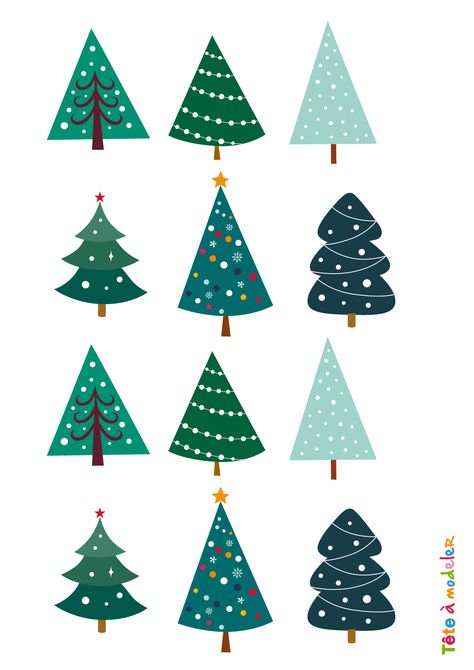 Image de Noel : Image des sapins de Noel - Noel Tete a modeler Sapin Illustration, Christmas Art Deco, Tree Doodle, Mid Century Modern Christmas, Noel Diy, Classy Christmas, Christmas Display, Christmas Mood, Christmas Love