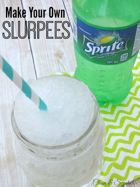 These DIY Slurpees are so fun! Great science experiment to do with the kids! How To Make Slushies At Home, Diy Slurpee, How To Make A Slushy At Home, Homemade Slurpee, Soda Slushies, Slurpee Recipe, Kids Drinks, Frozen Drink Recipes, Easy Cold