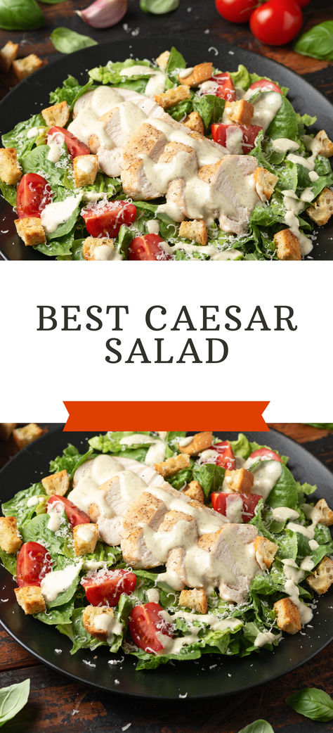 The ultimate Caesar Salad Recipe with the BEST homemade Caesar dressing from scratch! After testing countless recipes, this one is hands-down the winner! Salad Entree, Dressing From Scratch, Grilled Caesar Salad, Best Caesar Salad, Grilled Romaine Lettuce, Homemade Caesar Dressing, Perfect Salad Recipe, Homemade Caesar, Main Salad