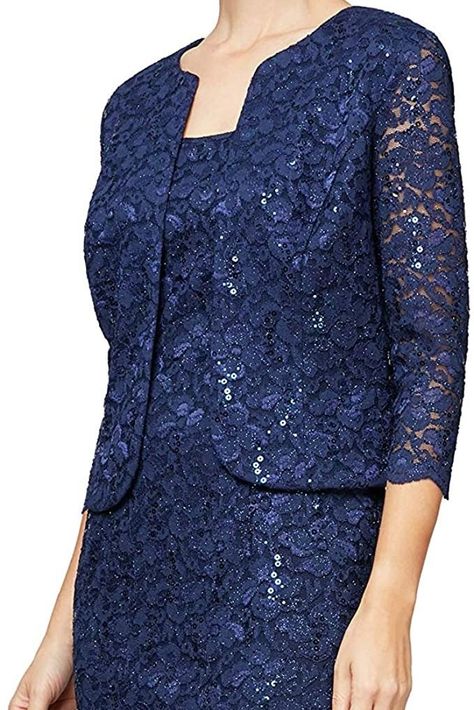 Alex Evenings Women's Plus Size Lace Jacket Dress Lace Jacket Dress, Alex Evenings, Elegant Look, Lace Jacket, Dress Dusty, Best Mother, Vestido Casual, Bride Dresses, Fashion Sewing