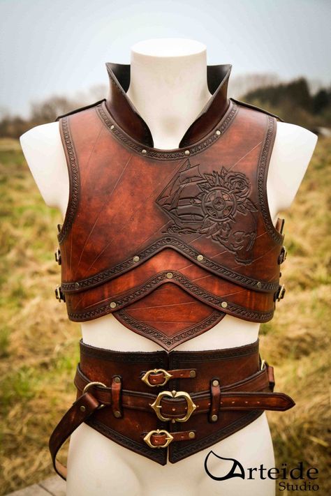 Fantasy Leather Armor, Medieval Party, Armor Clothing, Larp Armor, Leather Armor, The Pirate, Fantasy Costumes, Fantasy Armor, Armor Concept