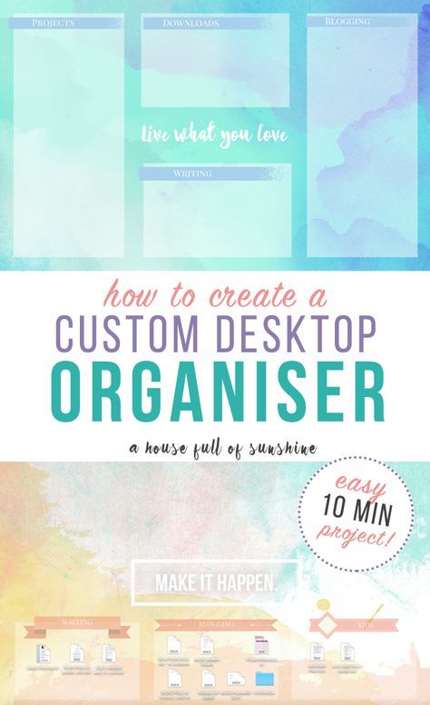 If you always end up with a messy clutter of icons on your computer desktop, today's solution is for you! An easy 10-minute project to organise your desktop once and for all. via @karenschrav Desktop Organiser, Inkscape Tutorials, Desktop Wallpaper Organizer, Digital Organization, Mac Computer, Desktop Organizer, Computer Desktop, Hacking Computer, Work Organization