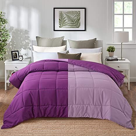 EVOLIVE Ultra Soft Fashion Microfiber Reversible Single Comforter All Season (Purple/Dusty Lavender, King) Aqua Comforter, Pink Comforter, Down Alternative Comforter, Dusty Lavender, Down Comforters, Reversible Comforter, White Goose, Twin Comforter, Soft Comforter