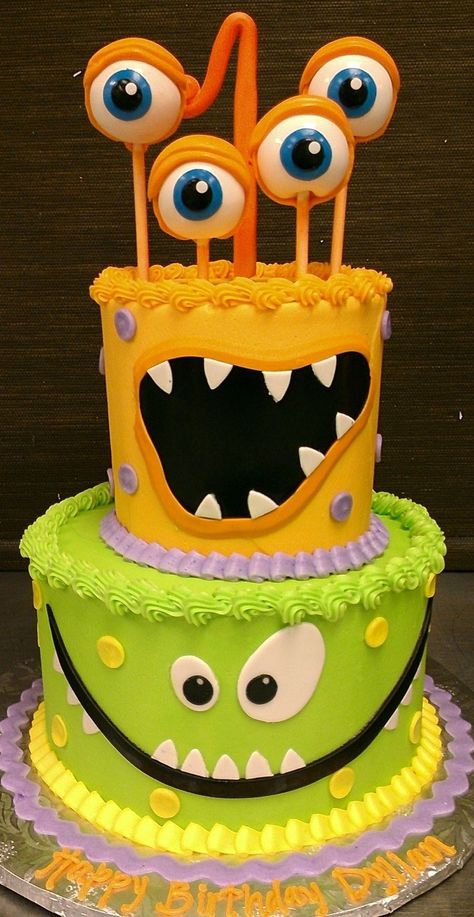 Monster Birthday Cake Monster Birthday Cake Children Birthday Cakes Pinterest Cake Monster Theme Birthday Cake, Melted Marshmallow, Birthday Cake Pinterest, Monster Birthday Cakes, Baby Boy Birthday Cake, New Birthday Cake, Monster Cake, Dog Birthday Cake, Monster Theme