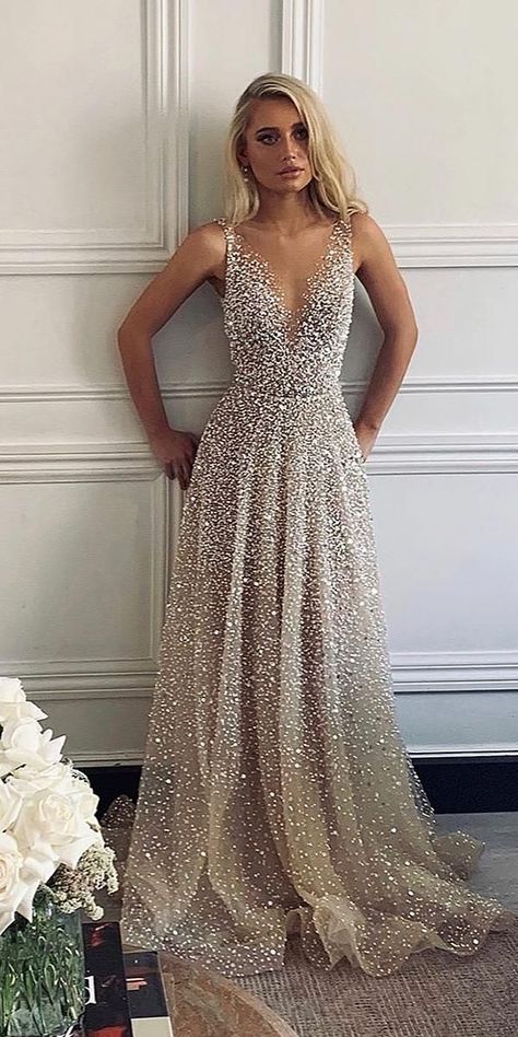 27 Best Wedding Dresses For Celebration ❤ best wedding dresses a line illusion neckline sequins romantic onedaybridal #weddingforward #wedding #bride Spring Wedding Dress, Maxi Dress Outfit, Sequin Party Dress, Illusion Neckline, Evening Wedding, Dresses Elegant, Best Wedding Dresses, Wedding Fashion, Dresses Women