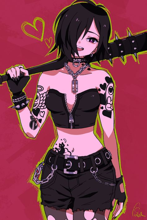 Punk Female Character Design, Sushi Pizza, Jennifer Rose, Anime Goth, Books Fanart, Arte Punk, Emo Girls, Cute Profile Pictures