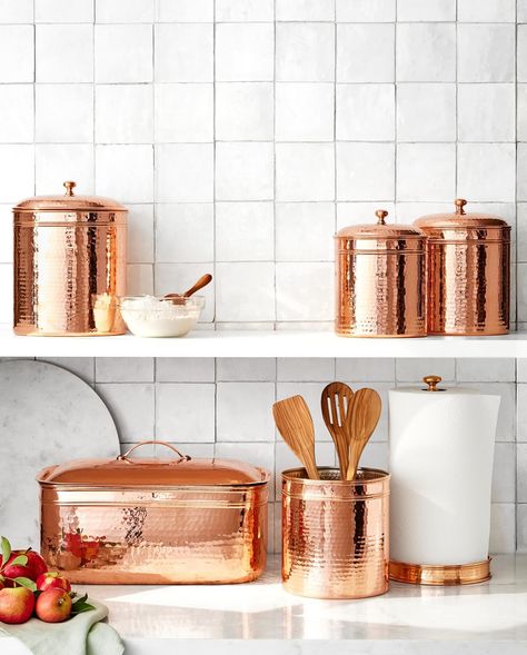 Add a splash of copper! Elevate your kitchen with our curated Shop by Color feature. From cookware to cutlery to electrics and more, transform your space in your favorite hue. Ready for a kitchen ✨glow✨ up? Shop through our link in bio 🧡 Copper Canisters Kitchen, Paris Style Bedroom, Paris Themed Bedroom, Copper Canisters, Copper Collection, Kitchen Counter Organization, Counter Organization, Paris Style, Kitchen Organizer