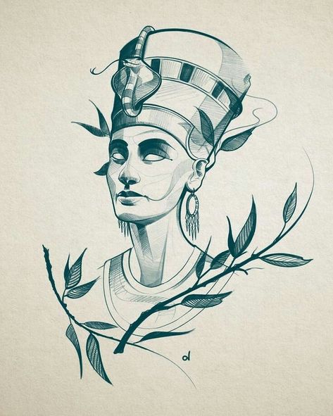 Nefertiti Tattoo, Nature Sleeve, Henne Tattoo, Egyptian Drawings, Tattoos Nature, Tattoos Floral, Egyptian Tattoo Sleeve, Tattoos Black, Tattoos Meaningful