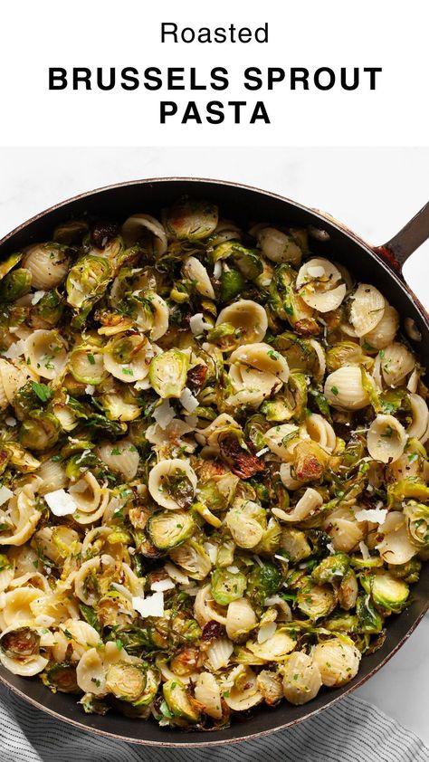 Brussel Sprout Pasta Salad, Southern Veggies, Brussel Sprout Pasta, Pasta Mama, Autumn Pasta Recipes, Winter Pasta, Lemon Garlic Pasta, Weekly Recipes, Brussels Sprout