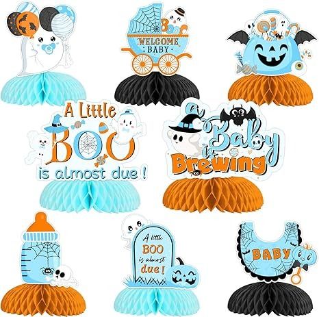 Amazon.com: 8 Pieces Halloween Baby Shower Honeycomb Centerpieces Boys, A Baby is Brewing Decorations, A Little Boo is Almost Due Decorations : Toys & Games Baby Shower Center, Little Boo Is Almost Due, Boy Baby Shower Centerpieces, A Baby Is Brewing, Boy Halloween, Baby Is Brewing, Halloween Boys, Halloween Baby, Baby Shower Centerpieces