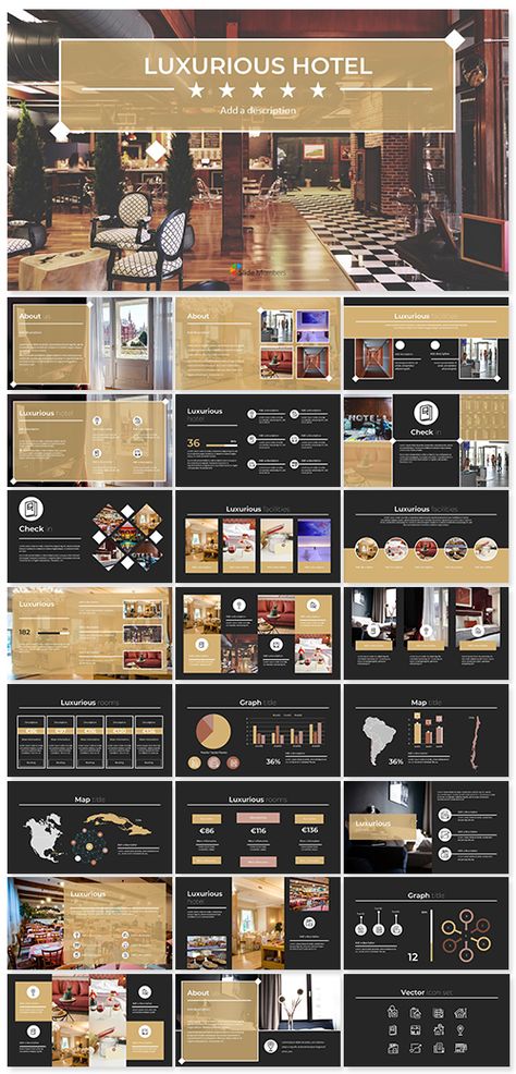 Hotel Ppt Template, Luxury Powerpoint Design, Hotel Presentation Design, Luxury Presentation Design, Luxury Catalogue, Luxury Powerpoint, Hotel Presentation, Institution Logo, Ppt Inspiration