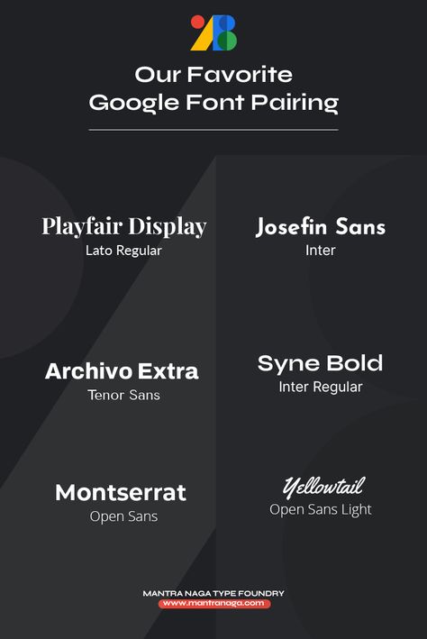 🌐 Elevate your design with our Google Font Pairing Recommendations! 🎨✨ Unleash the perfect blend of style and readability as we curate dynamic duos that breathe life into your projects. From sleek sans-serifs to elegant serifs, discover the art of harmonious typography. Elevate your visual storytelling effortlessly! 💻🔠 #GoogleFonts #TypographyMagic #DesignInspiration #Font #GoogleFont #Typeface #Recommendation #Pairing #Idea Font Pairing Dafont, Fonts Pairing Ideas, Font Combinations Google Fonts, Website Font Combinations, Serif And Sans Serif Combinations, Google Fonts Combinations, Fonts Pairing, Best Google Fonts, Google Font Pairings