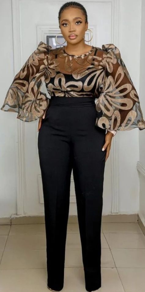 Animal Skin Dress Style, Cooperate Skirt And Blouse For Work, Latest Chiffon Top Styles In Nigeria, Chiffon Trouser And Top Styles Nigeria, Organza Tops Blouses In Nigeria, Chiffon Top And Trouser In Nigeria, Ankara Trousers And Top For Ladies, Modern African Dresses Classy, Office Tops For Women In Nigeria