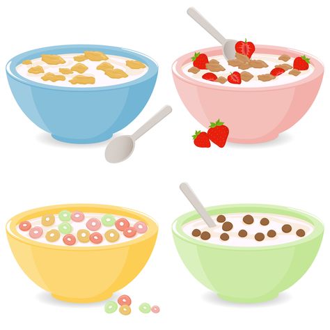 Bowls of breakfast cereal Breakfast Clipart, 귀여운 음식 그림, Bowl Of Cereal, Posca Art, Candida Diet, Breakfast Cereal, Kawaii Food, Cereal Bowl, Food Drawing