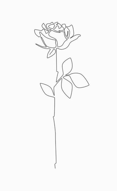 Rose Fine Line Drawing, Rose Tattoo Line Art, Rose Line Drawing Tattoo, Fine Line Drawing Ideas, Fine Line Roses, Line Art Rose Tattoo, Rose Tattoo Line, Line Rose Drawing, Rose Tattoo Fine Line